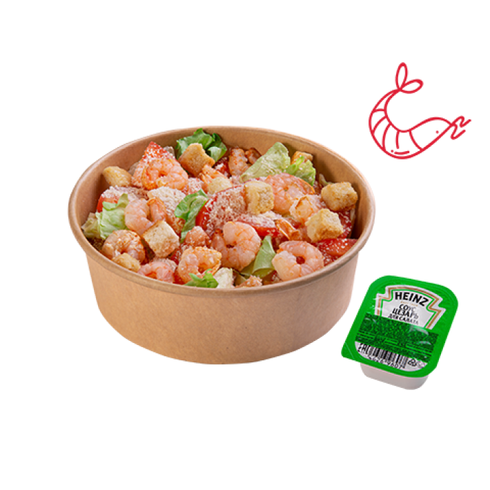 Салат Цезарь с креветками