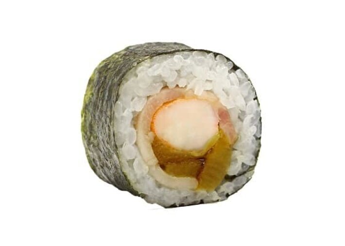 Ролл с беконом и креветкой