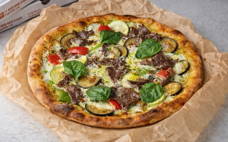 Пицца с мраморной говядиной