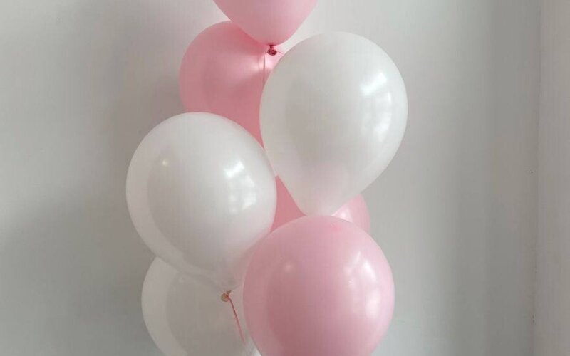 Набор воздушных шаров розово-белый