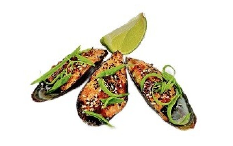 Мидии запечённые острые