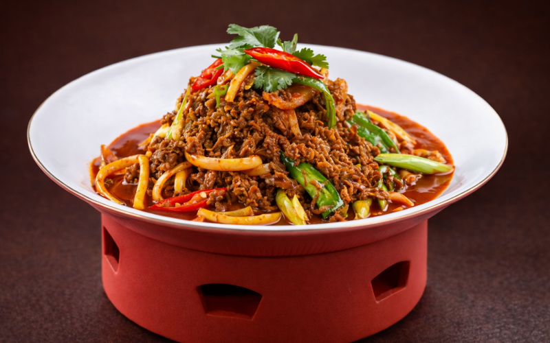 Острая телятина с зелёным перцем