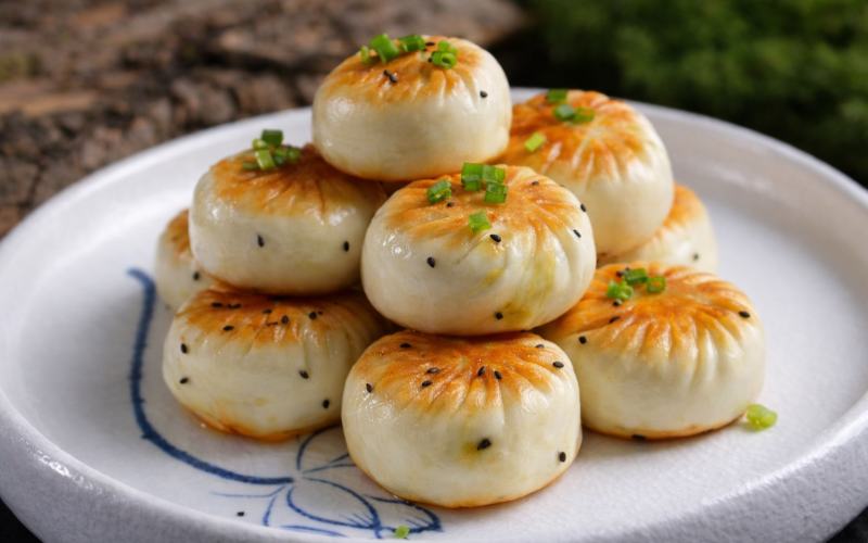 Жареные баоцзы с говядиной и луком