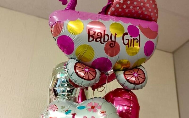 Набор гелиевых шаров с рождением для девочки