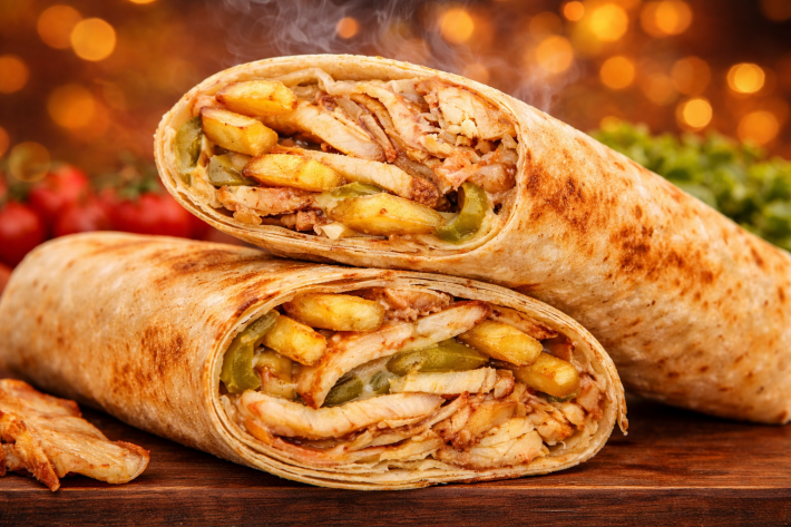 Шаурма «Арабская» куриная с картошкой фри