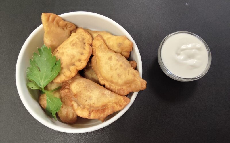 Пельмени домашние жареные