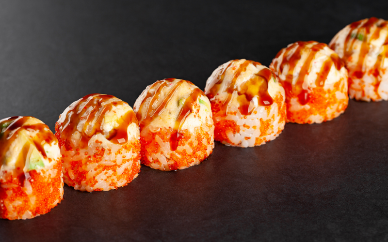 Запечённый с креветкой и авокадо