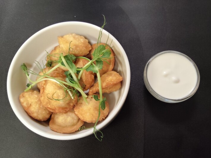 Пельмени куриные жареные