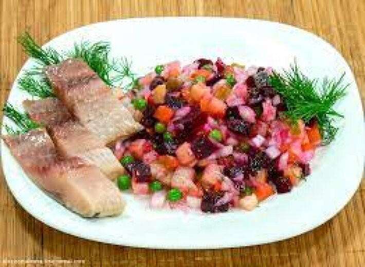 Винегрет овощной с филе сельди