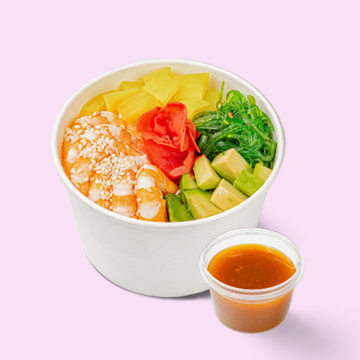 Поке с креветкой и соусом