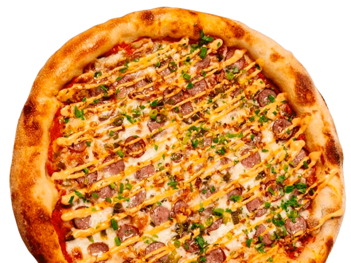 Пицца «Острая с охотничьими колбасками»