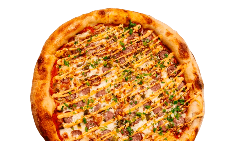 Пицца «Острая с охотничьими колбасками»