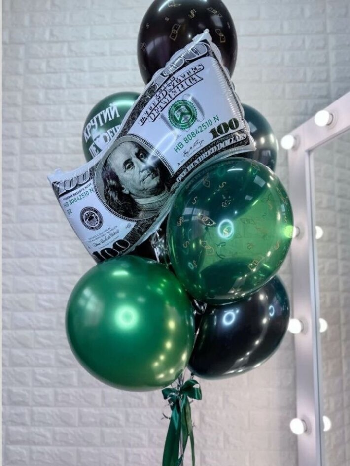 Фонтан из 8 гелиевых шаров