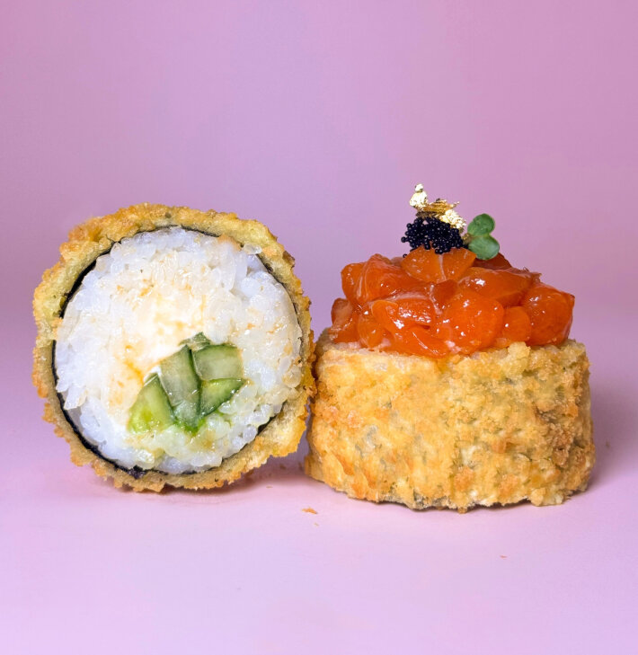 Темпура Криспи тартар лосось(холодный)