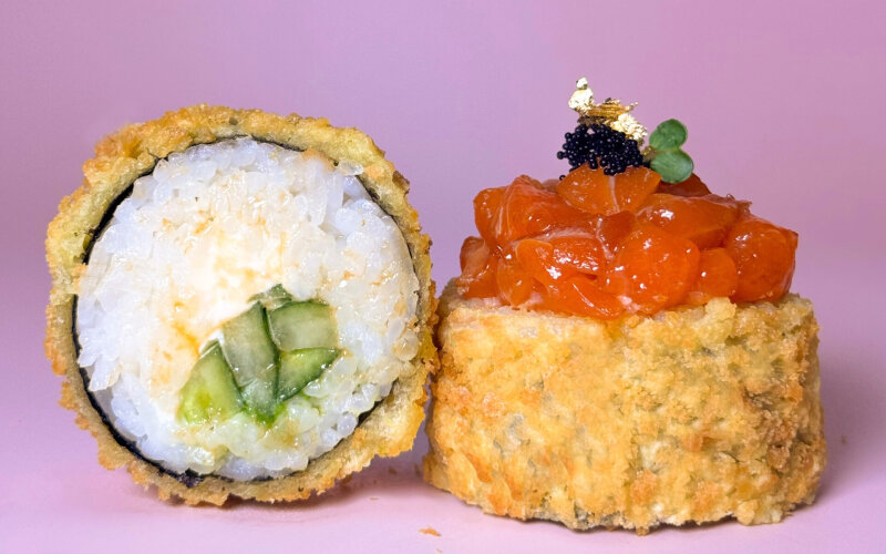 Темпура Криспи тартар лосось(холодный)