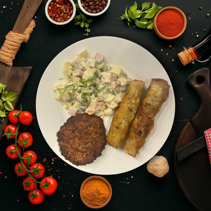 Оливье с чараном и нэмом