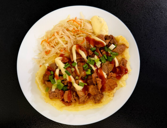 Поджарка с гарниром