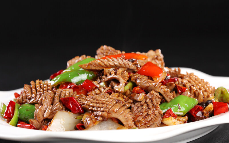 Острые жареные свиные почки