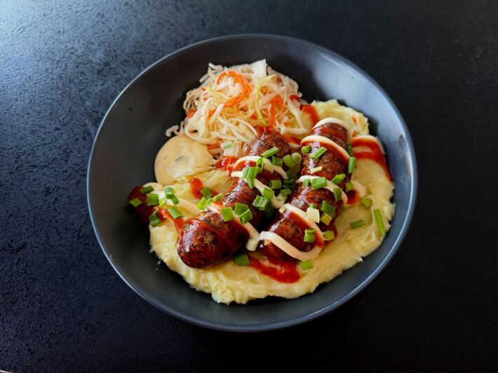 Колбаски «Домашние» с гарниром