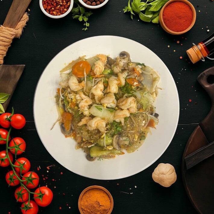 Миен сао с креветками