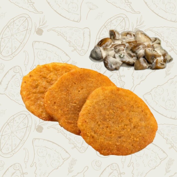 Драники с грибами и луком