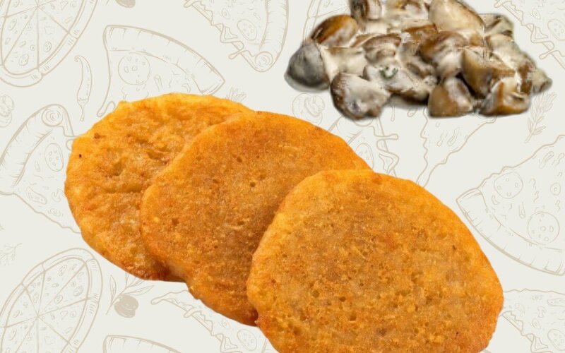 Драники с грибами и луком