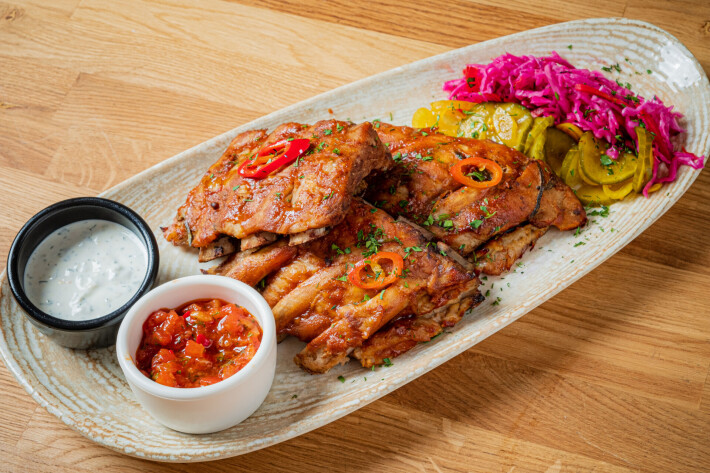 Жареные рёбра в глазури к пиву