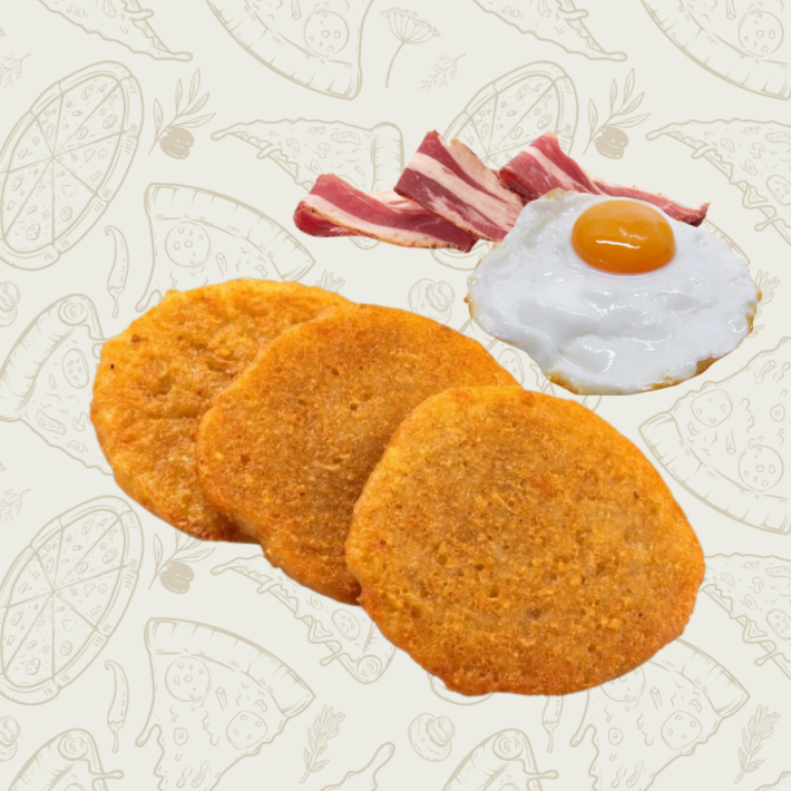 Драники с яйцом и беконом