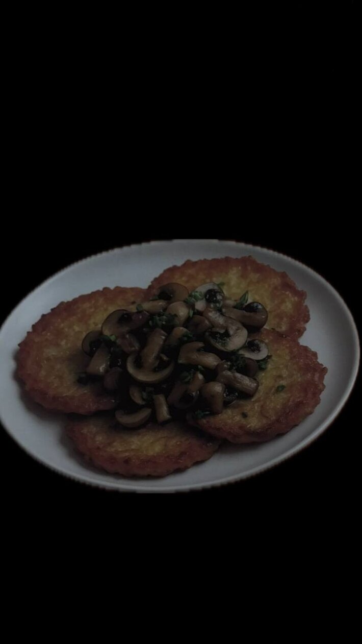 Драники с шампиньонами