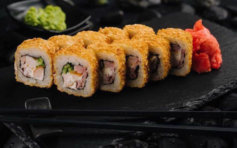 Темпура с тунцом и беконом