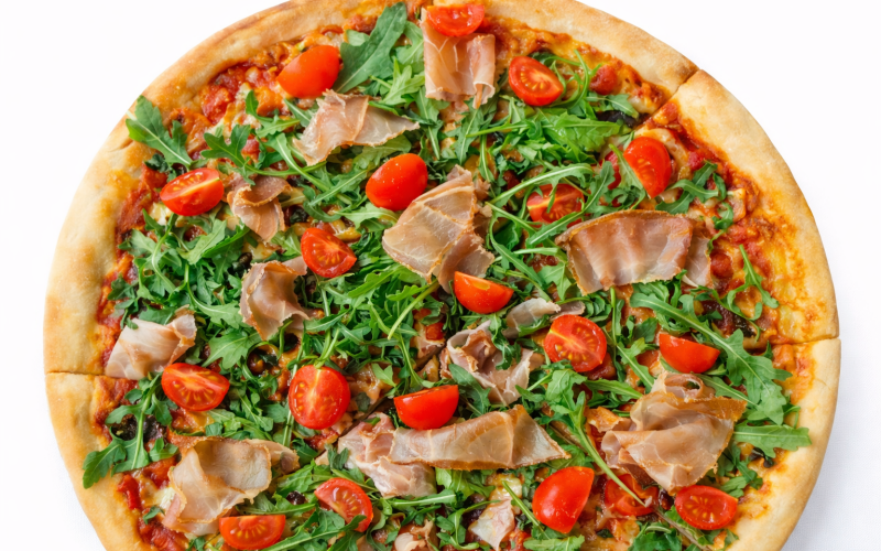 Пицца «Рукола и крудо»