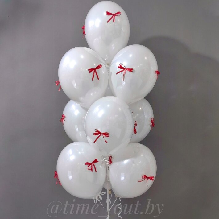 Шарики глянцевые с бантиками