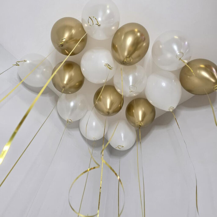 Воздушные шары с гелием под потолок 15 шт