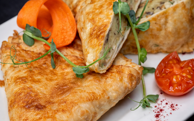 Лаваш с картофелем и грибами