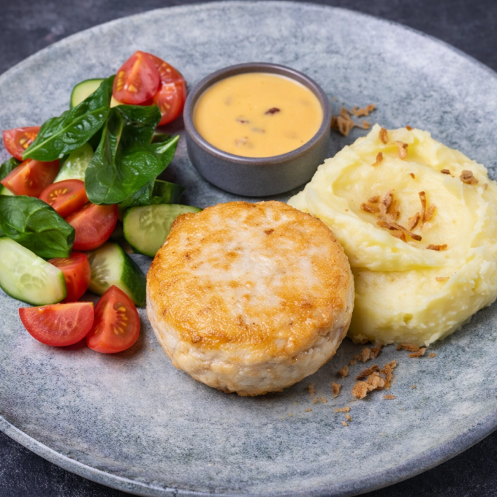 Котлета с сырным соусом