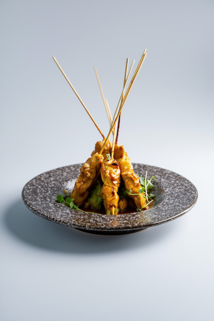 Креветки на шпажке с гуакомолле