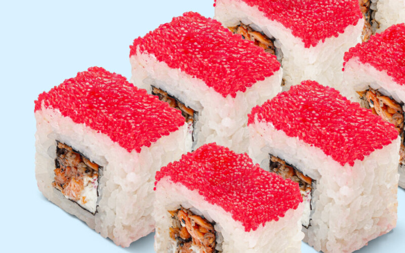 Лосось с тобико