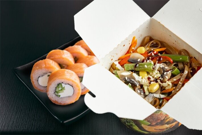 Комбо №3 «Вок с овощами + ролл дня»