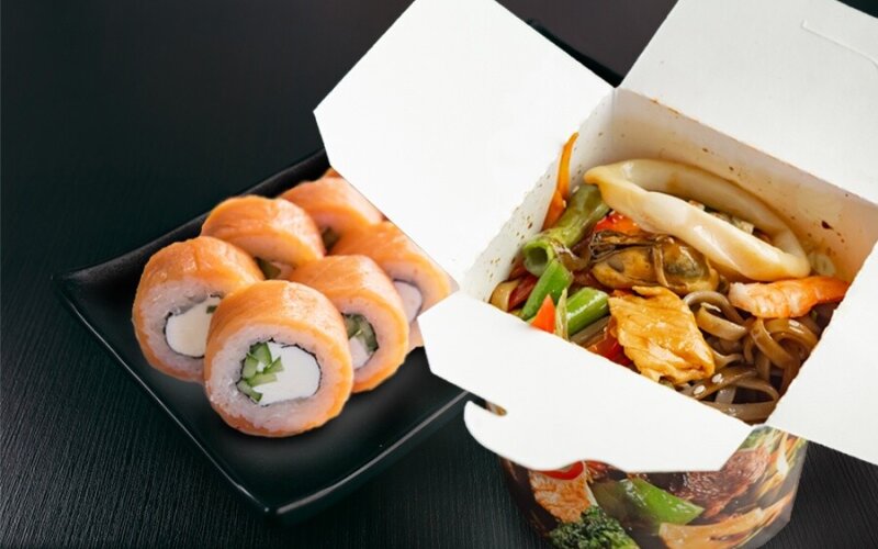 Комбо №1 «Вок дары моря + ролл дня»