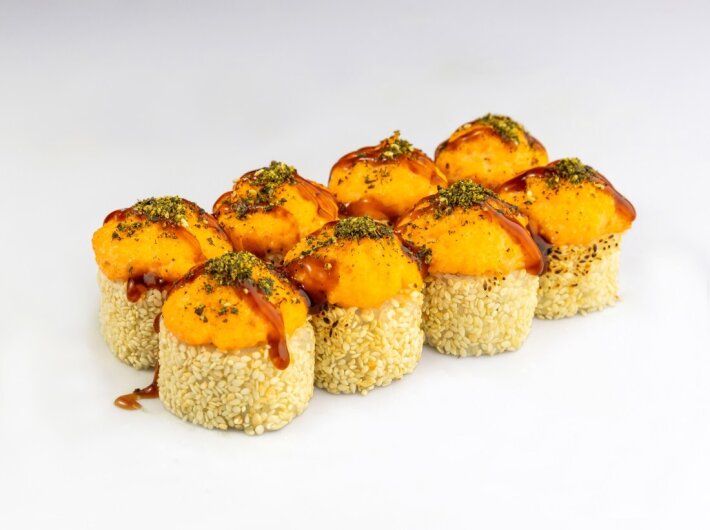 Запеченный с креветкой и окунем