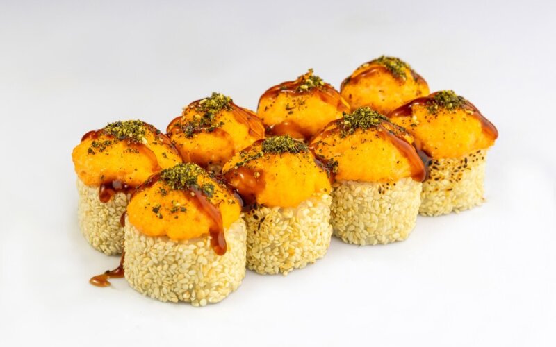 Запеченный с креветкой и окунем