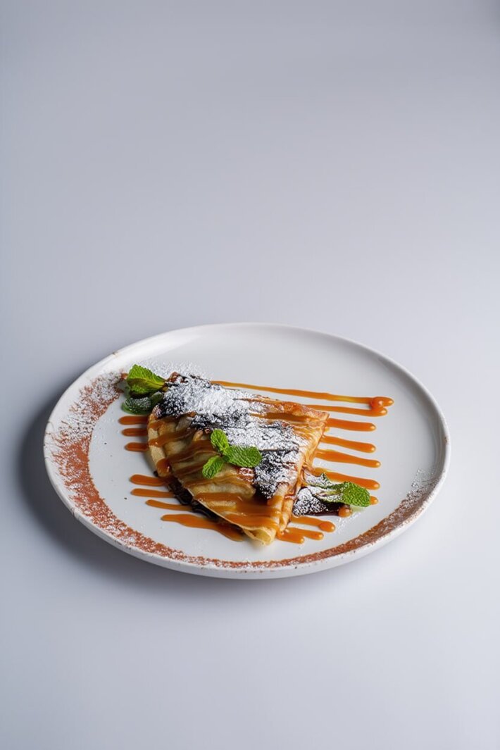 Блинчик с шоколадной пастой и бананом