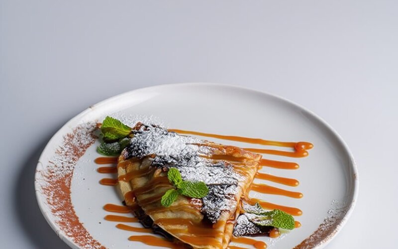 Блинчик с шоколадной пастой и бананом