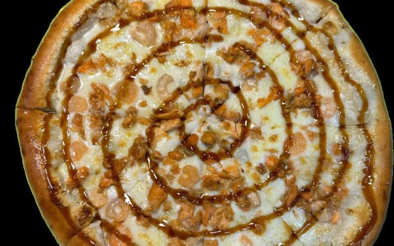 Пицца «Лосось-терияки с коктейльными креветками»