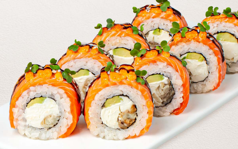 Запеченный ролл «Филадельфия Прайм с угрем»