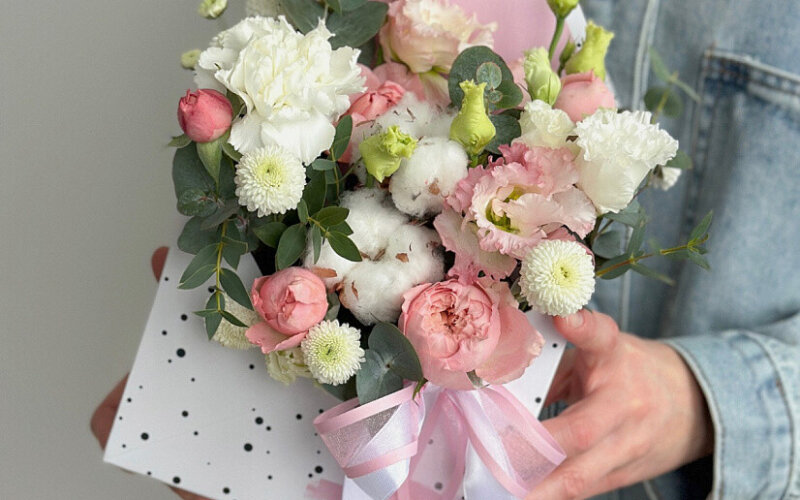 Цветочный конверт с хлопком