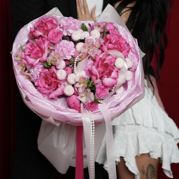 Букет розовый «14 февраля» №3