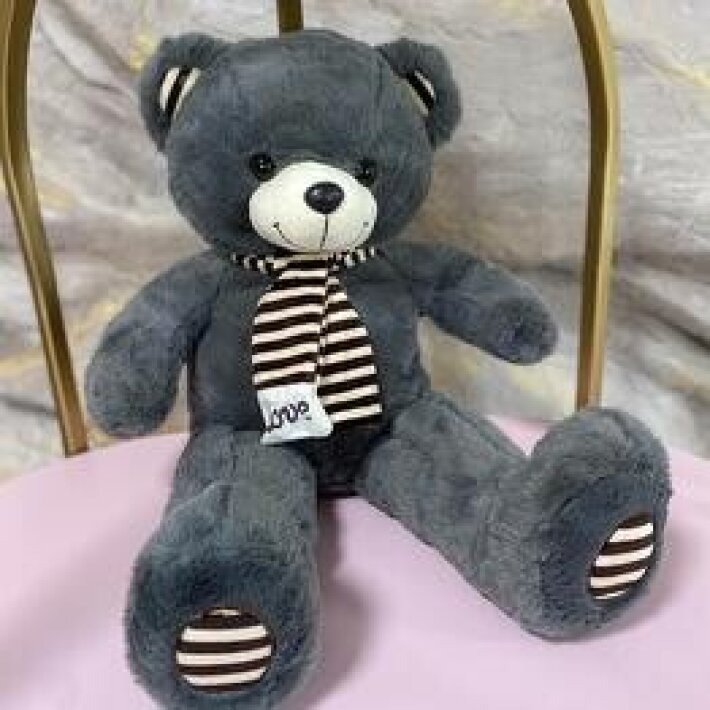 Мишка серый с шарфиком