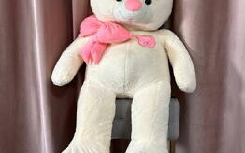 Мягкая игрушка Мишка с розовым бантом