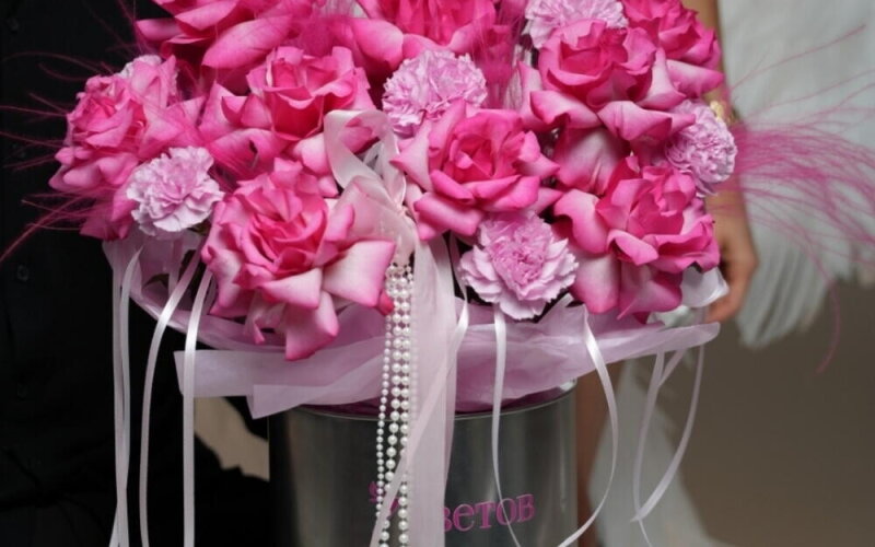 Цветы в цилиндре «14 февраля»